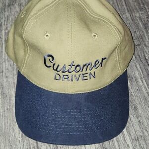 Chevron Lubricants Hat Cap‎ Customer Driven Adjustable Beige Blue